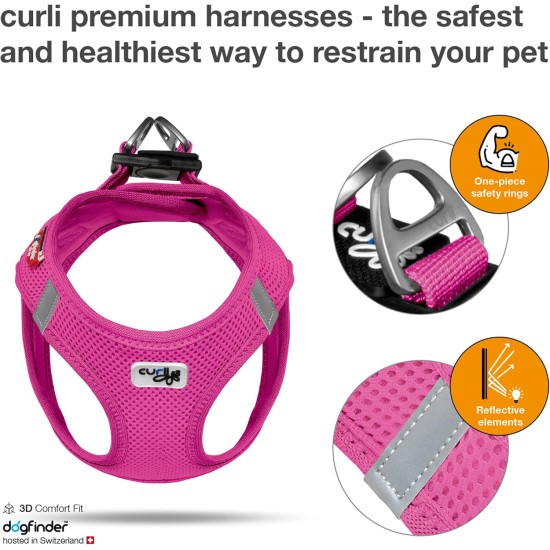 Classic Vest Harness Air Mesh with curli D-Ring Buckle, Black, L Classic Vest Harness Air Mesh with curli D-Ring Buckle, Black, L