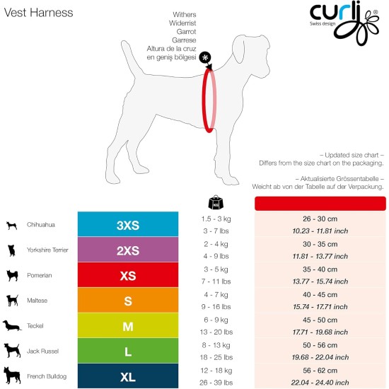 Classic Vest Harness Air Mesh with curli D-Ring Buckle, Black, L Classic Vest Harness Air Mesh with curli D-Ring Buckle, Black, L