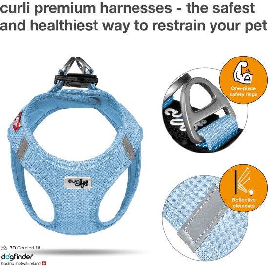 Classic Vest Harness Air Mesh with curli D-Ring Buckle, Black, L Classic Vest Harness Air Mesh with curli D-Ring Buckle, Black, L