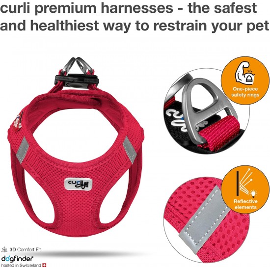 Classic Vest Harness Air Mesh with curli D-Ring Buckle, Fuchsia, S Classic Vest Harness Air Mesh with curli D-Ring Buckle, Fuchsia, S