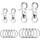 Cobee Dog Tag Clips with Rings 4 Pieces Dog Tag Clips with 10 Pieces Dog Tag Rings for Dog Cat Collar Harness