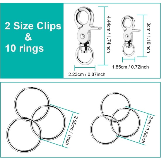 Cobee Dog Tag Clips with Rings 4 Pieces Dog Tag Clips with 10 Pieces Dog Tag Rings for Dog Cat Collar Harness Cobee Dog Tag Clips with Rings 4 Pieces Dog Tag Clips with 10 Pieces Dog Tag Rings for Dog Cat Collar Harness