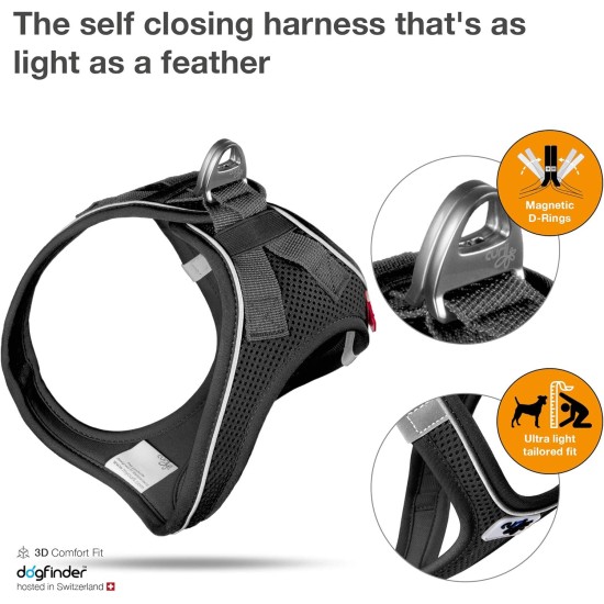 Curli Magnetic Vest Harness - Black 2XS Curli Magnetic Vest Harness - Black 2XS