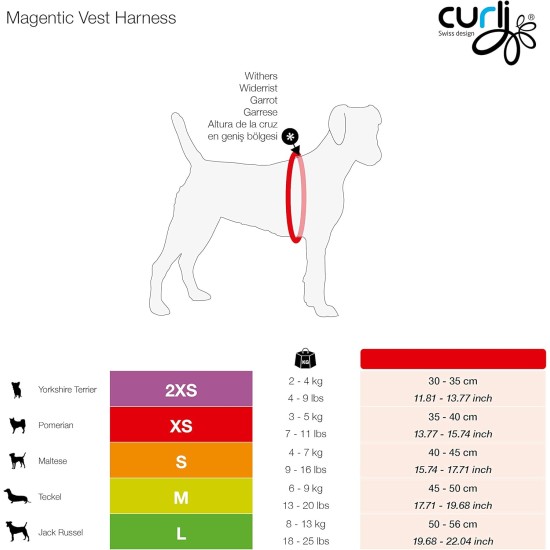 Curli Magnetic Vest Harness - Black 2XS Curli Magnetic Vest Harness - Black 2XS