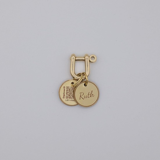DAPHNEE ID TAG Brass Dog Tags with QR Code, Pet Online Profile, Scan the QR Instantly Receive a Pet Location Notification, Real Time Controllable via App ('daphne', L - 26 mm) DAPHNEE ID TAG Brass Dog Tags with QR Code, Pet Online Profile, Scan the QR Instantly Receive a Pet Location Notification, Real Time Controllable via App ('daphne', L - 26 mm)