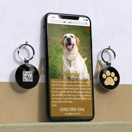 DISONTAG QR Code Dog Tag ID Personalised Online Site Free Online Pet Profile Modificable Privacy Control No App Required (Round) DISONTAG QR Code Dog Tag ID Personalised Online Site Free Online Pet Profile Modificable Privacy Control No App Required (Round)
