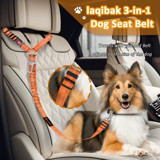 Detachable Dog Seat Belt Harness for Car, 3 in 1 Pet Dog Car Seat Belt, Retractable Restraint Secures to Vehicle Headrest and Adjustable Reflective Detachable Dog Seat Belt Harness for Car, 3 in 1 Pet Dog Car Seat Belt, Retractable Restraint Secures to Vehicle Headrest and Adjustable Reflective