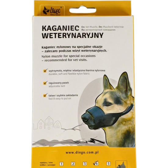 Dingo 16777-2 Soft Nylon Muzzle with Breathable Mesh Rottweiler Dog, Great Dane, German Shepherd, Short-Term Veterinarian Muzzle, Adjustable Neck Strap, Black Dingo 16777-2 Soft Nylon Muzzle with Breathable Mesh Rottweiler Dog, Great Dane, German Shepherd, Short-Term Veterinarian Muzzle, Adjustable Neck Strap, Black