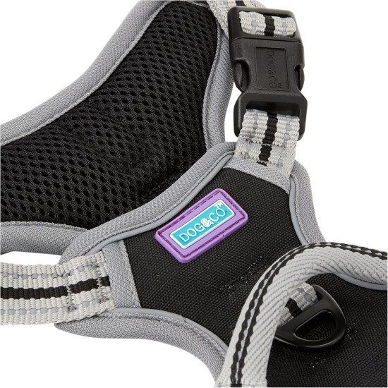 Dog & Co Sports Harness Padded Reflective Black Small Dog & Co Sports Harness Padded Reflective Black Small