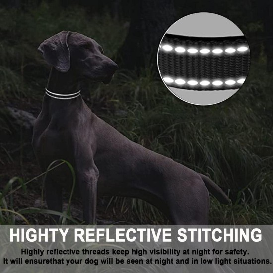 Dog Collar, Reflective Adjustable Basic Dog Collar with Soft Neoprene Padding, Durable Nylon Pet Collars for Puppies, Small Dogs Dog Collar, Reflective Adjustable Basic Dog Collar with Soft Neoprene Padding, Durable Nylon Pet Collars for Puppies, Small Dogs