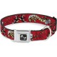 Dog Collar, Seatbelt Buckle, Lucky Red, 18" to 32", 1.5" Wide Dog Collar, Seatbelt Buckle, Lucky Red, 18" to 32", 1.5" Wide