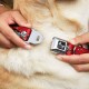 Dog Collar, Seatbelt Buckle, Lucky Red, 18" to 32", 1.5" Wide Dog Collar, Seatbelt Buckle, Lucky Red, 18" to 32", 1.5" Wide