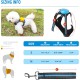 Dog Harness and Lead, Dog Harness with 1.8 m Retractable Multifunction Dog Lead with One Button Control, One Hand Brake, Tangle Free, Small