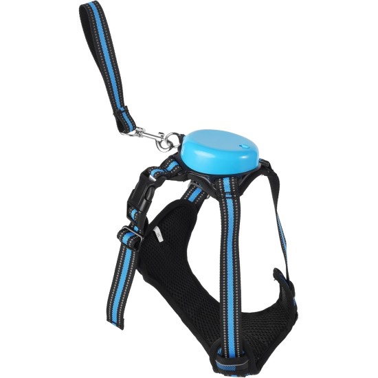 Dog Harness and Lead, Dog Harness with 1.8 m Retractable Multifunction Dog Lead with One Button Control, One Hand Brake, Tangle Free, Small Dog Harness and Lead, Dog Harness with 1.8 m Retractable Multifunction Dog Lead with One Button Control, One Hand Brake, Tangle Free, Small