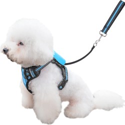 Dog Harness and Lead, Dog Harness with 1.8 m Retractable Multifunction Dog Lead with One Button Control, One Hand Brake, Tangle Free, Small Dog Harness and Lead, Dog Harness with 1.8 m Retractable Multifunction Dog Lead with One Button Control, One Hand Brake, Tangle Free, Small