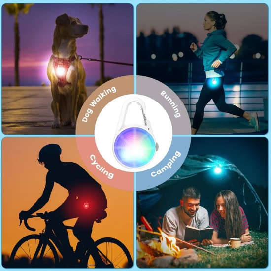 Dog Lights 2 Pack LED Rechargeable Dog Collar Lights Clip On with RGB Colour Pet Safety Lights Illuminated Dog Harness Light for Night Hiking Camping Dog Lights 2 Pack LED Rechargeable Dog Collar Lights Clip On with RGB Colour Pet Safety Lights Illuminated Dog Harness Light for Night Hiking Camping