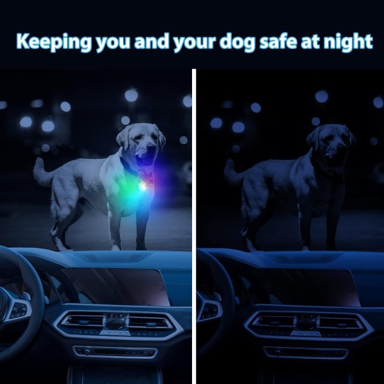 Dog Lights 2 Pack LED Rechargeable Dog Collar Lights Clip On with RGB Colour Pet Safety Lights Illuminated Dog Harness Light for Night Hiking Camping Dog Lights 2 Pack LED Rechargeable Dog Collar Lights Clip On with RGB Colour Pet Safety Lights Illuminated Dog Harness Light for Night Hiking Camping