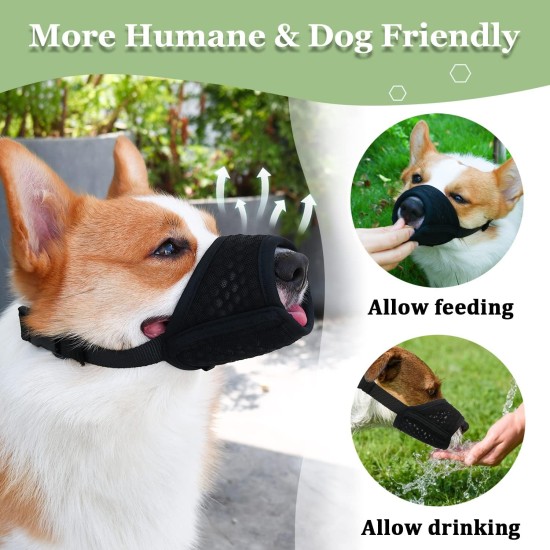 Dog Muzzle Breathable Mesh Muzzle for XXS to XXL Dogs Chihuahua, Beagle and Golden Retriever, Adjustable Pet Muzzles for Biting and Chewing, Allows Beating and Drinking Dog Muzzle Breathable Mesh Muzzle for XXS to XXL Dogs Chihuahua, Beagle and Golden Retriever, Adjustable Pet Muzzles for Biting and Chewing, Allows Beating and Drinking