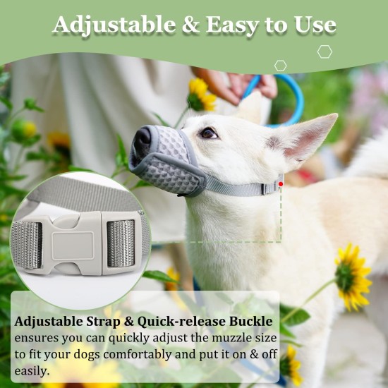 Dog Muzzle Breathable Mesh Muzzle for XXS to XXL Dogs Chihuahua, Beagle and Golden Retriever, Adjustable Pet Muzzles for Biting and Chewing, Allows Beating and Drinking Dog Muzzle Breathable Mesh Muzzle for XXS to XXL Dogs Chihuahua, Beagle and Golden Retriever, Adjustable Pet Muzzles for Biting and Chewing, Allows Beating and Drinking