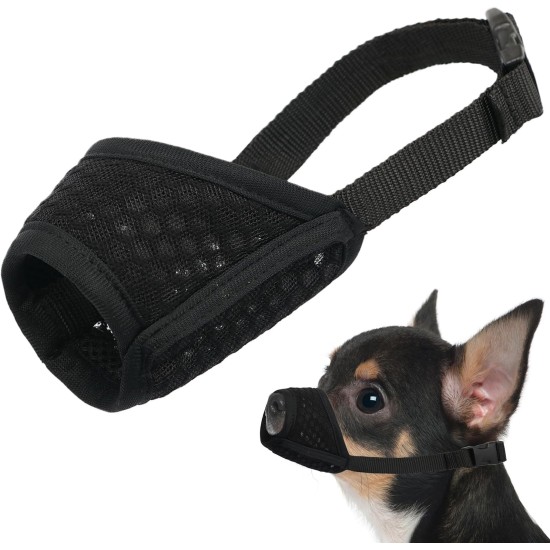 Dog Muzzle Breathable Mesh Muzzle for XXS to XXL Dogs Chihuahua, Beagle and Golden Retriever, Adjustable Pet Muzzles for Biting and Chewing, Allows Beating and Drinking Dog Muzzle Breathable Mesh Muzzle for XXS to XXL Dogs Chihuahua, Beagle and Golden Retriever, Adjustable Pet Muzzles for Biting and Chewing, Allows Beating and Drinking