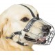 Dog Muzzle Chrome Plated Metal Dog Muzzle with Adjustable Leather Straps Circumference 13-13.8 inch, Length 3.9-4.3 inch Muzzle for Labrador Retriever Dog Muzzle Chrome Plated Metal Dog Muzzle with Adjustable Leather Straps Circumference 13-13.8 inch, Length 3.9-4.3 inch Muzzle for Labrador Retriever
