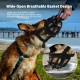 Dog Muzzle Soft Basket Silicone Muzzles for Dogs, Prevent Biting, Chewing and Barking, Allows Drinking and Panting, Used with Collar (Blue, 5 (Snout 12"-13.7")