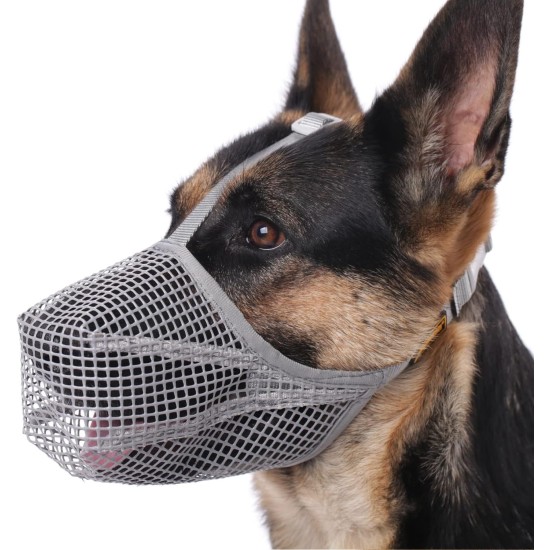 Dog Muzzle with Soft Mesh Cover for Small Medium Large Dogs Poisoned Bait Guard Muzzle with Adjustable Straps Prevent Biting, Chewing and Licking Dog Muzzle with Soft Mesh Cover for Small Medium Large Dogs Poisoned Bait Guard Muzzle with Adjustable Straps Prevent Biting, Chewing and Licking