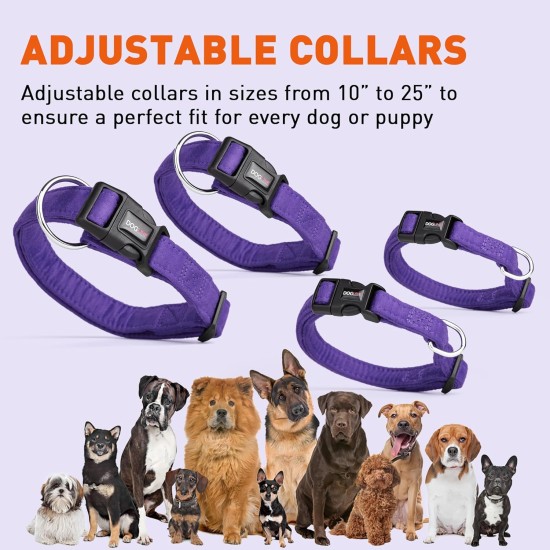 Dogline Comfort Microfiber Flat Collar for Dogs (W 3/4" L 13"-21"), Red Dogline Comfort Microfiber Flat Collar for Dogs (W 3/4" L 13"-21"), Red
