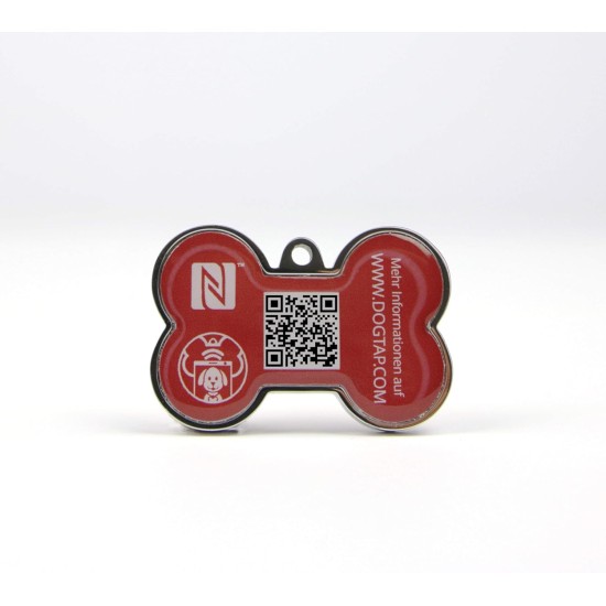 Dogtap Solid Digital Dog Tag Bone with NFC Chip and QR Code for Contact Details and Profile Letter PVC Metal Waterproof Heavy Duty 41.6 x 28.5 x 4.6mm Dogtap Solid Digital Dog Tag Bone with NFC Chip and QR Code for Contact Details and Profile Letter PVC Metal Waterproof Heavy Duty 41.6 x 28.5 x 4.6mm