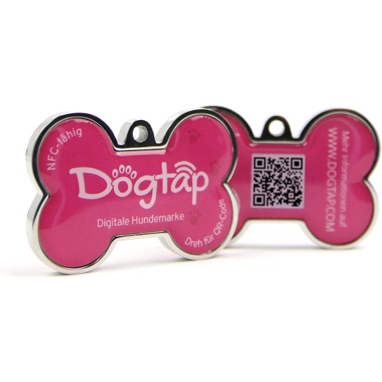 Dogtap Solid Digital Dog Tag Bone with NFC Chip and QR Code for Contact Details and Profile Letter PVC Metal Waterproof Heavy Duty 41.6 x 28.5 x 4.6mm Dogtap Solid Digital Dog Tag Bone with NFC Chip and QR Code for Contact Details and Profile Letter PVC Metal Waterproof Heavy Duty 41.6 x 28.5 x 4.6mm
