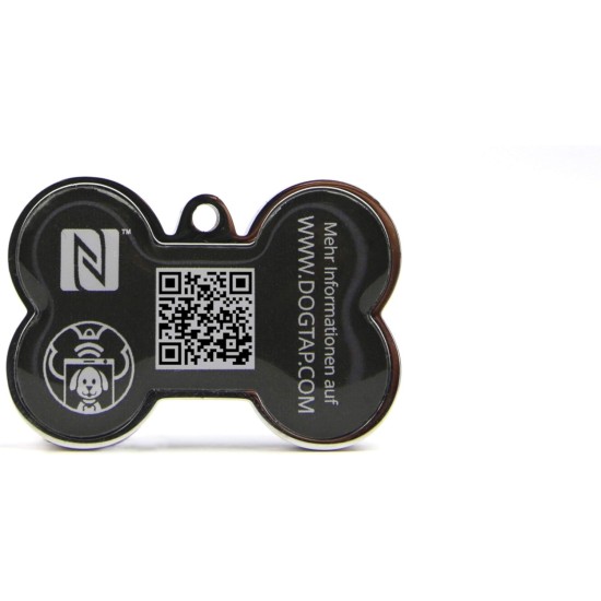 Dogtap Solid Digital Dog Tag Bone with NFC Chip and QR Code for Contact Details and Profile Letter PVC Metal Waterproof Heavy Duty 41.6 x 28.5 x 4.6mm Dogtap Solid Digital Dog Tag Bone with NFC Chip and QR Code for Contact Details and Profile Letter PVC Metal Waterproof Heavy Duty 41.6 x 28.5 x 4.6mm