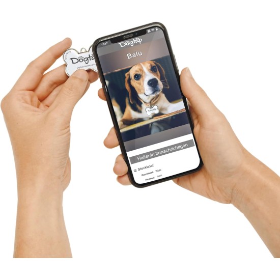 Dogtap Solid Digital Dog Tag Bone with NFC Chip and QR Code for Contact Details and Profile Letter PVC Metal Waterproof Heavy Duty 41.6 x 28.5 x 4.6mm Dogtap Solid Digital Dog Tag Bone with NFC Chip and QR Code for Contact Details and Profile Letter PVC Metal Waterproof Heavy Duty 41.6 x 28.5 x 4.6mm