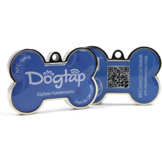 Dogtap Solid Digital Dog Tag Bone with NFC Chip and QR Code for Contact Details and Profile Letter PVC Metal Waterproof Heavy Duty 41.6 x 28.5 x 4.6mm Dogtap Solid Digital Dog Tag Bone with NFC Chip and QR Code for Contact Details and Profile Letter PVC Metal Waterproof Heavy Duty 41.6 x 28.5 x 4.6mm