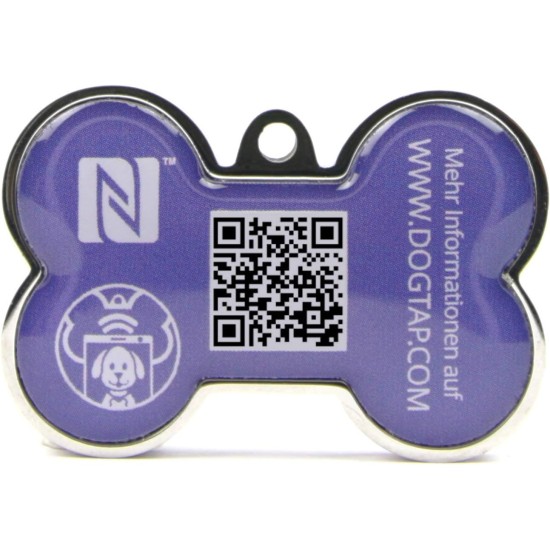 Dogtap Solid Digital Dog Tag Bone with NFC Chip and QR Code for Contact Details and Profile Letter PVC Metal Waterproof Heavy Duty 41.6 x 28.5 x 4.6mm Dogtap Solid Digital Dog Tag Bone with NFC Chip and QR Code for Contact Details and Profile Letter PVC Metal Waterproof Heavy Duty 41.6 x 28.5 x 4.6mm
