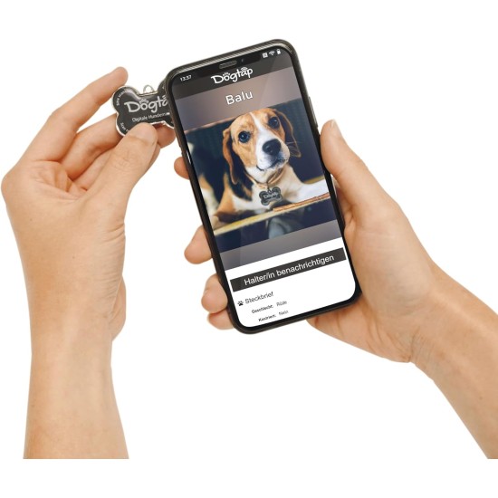 Dogtap Solid Digital Dog Tag Bone with NFC Chip and QR Code for Contact Details and Profile Letter PVC Metal Waterproof Heavy Duty 41.6 x 28.5 x 4.6mm Dogtap Solid Digital Dog Tag Bone with NFC Chip and QR Code for Contact Details and Profile Letter PVC Metal Waterproof Heavy Duty 41.6 x 28.5 x 4.6mm