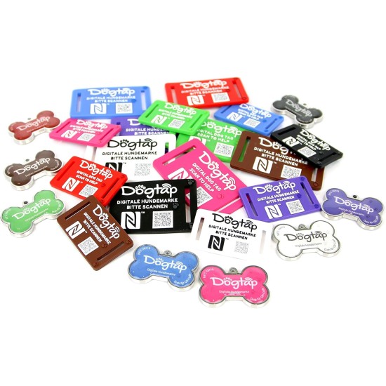 Dogtap Solid Digital Dog Tag Bone with NFC Chip and QR Code for Contact Details and Profile Letter PVC Metal Waterproof Heavy Duty 41.6 x 28.5 x 4.6mm Dogtap Solid Digital Dog Tag Bone with NFC Chip and QR Code for Contact Details and Profile Letter PVC Metal Waterproof Heavy Duty 41.6 x 28.5 x 4.6mm