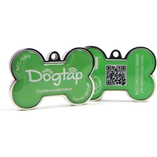 Dogtap Solid Digital Dog Tag Bone with NFC Chip and QR Code for Contact Details and Profile Letter PVC Metal Waterproof Heavy Duty 41.6 x 28.5 x 4.6mm Dogtap Solid Digital Dog Tag Bone with NFC Chip and QR Code for Contact Details and Profile Letter PVC Metal Waterproof Heavy Duty 41.6 x 28.5 x 4.6mm