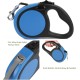 Double Retractable Dog Leash for Small Breeds (up to 50kg) - Double Headed 16ft Extendable Pet Leash with Poop Bags, Reflective Elastic Rope - One Key Control 360°