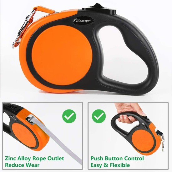 Double Retractable Dog Leash for Small Breeds (up to 50kg) - Double Headed 16ft Extendable Pet Leash with Poop Bags, Reflective Elastic Rope - One Key Control 360° Double Retractable Dog Leash for Small Breeds (up to 50kg) - Double Headed 16ft Extendable Pet Leash with Poop Bags, Reflective Elastic Rope - One Key Control 360°