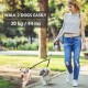 Double Retractable Dog Leash for Small Breeds (up to 50kg) - Double Headed 16ft Extendable Pet Leash with Poop Bags, Reflective Elastic Rope - One Key Control 360°