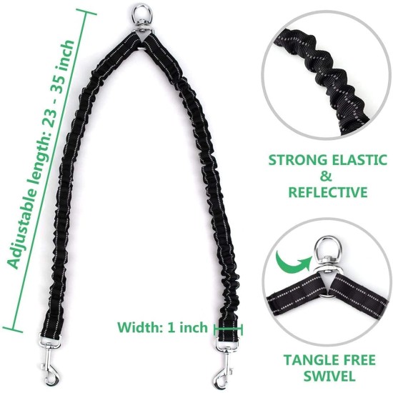 Double Retractable Dog Leash for Small Breeds (up to 50kg) - Double Headed 16ft Extendable Pet Leash with Poop Bags, Reflective Elastic Rope - One Key Control 360° Double Retractable Dog Leash for Small Breeds (up to 50kg) - Double Headed 16ft Extendable Pet Leash with Poop Bags, Reflective Elastic Rope - One Key Control 360°