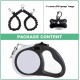 Double Retractable Dog Leash for Small Breeds (up to 50kg) - Double Headed 16ft Extendable Pet Leash with Poop Bags, Reflective Elastic Rope - One Key Control 360°