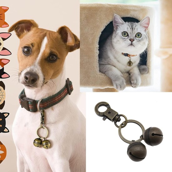 EMSea Dog Cat Pet Tracker Bell Pendant Charm Dog Bell Cat Bell for Collar for Medium Pet Harness Training, Brass EMSea Dog Cat Pet Tracker Bell Pendant Charm Dog Bell Cat Bell for Collar for Medium Pet Harness Training, Brass