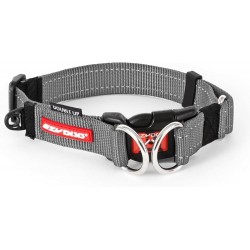 EZYDOG Double Up Dog Collar for Small, Medium and Large Dogs, Reflective, Highest Comfort, Soft Neoprene Material, Strong Nylon Webbing (Large, Grey)