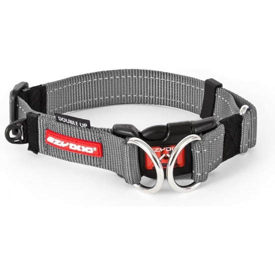 EZYDOG Double Up Dog Collar for Small, Medium and Large Dogs, Reflective, Highest Comfort, Soft Neoprene Material, Strong Nylon Webbing (Large, Grey) EZYDOG Double Up Dog Collar for Small, Medium and Large Dogs, Reflective, Highest Comfort, Soft Neoprene Material, Strong Nylon Webbing (Large, Grey)