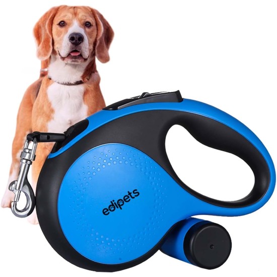 Edipets, Dog Lead, Extendable and Retractable Lead, 5M, 8M, Flexible Training Walking Leash for Small Medium Large Dogs (Blue, 8M) Edipets, Dog Lead, Extendable and Retractable Lead, 5M, 8M, Flexible Training Walking Leash for Small Medium Large Dogs (Blue, 8M)