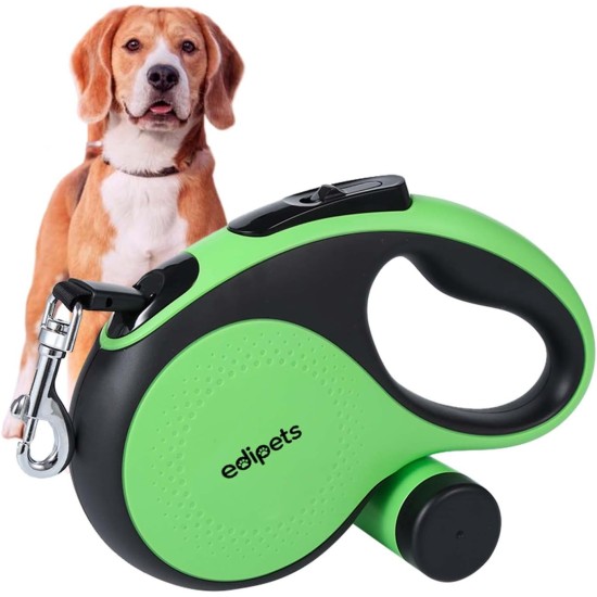 Edipets, Dog Lead, Extendable and Retractable Lead, 5M, 8M, Flexible Training Walking Leash for Small Medium Large Dogs (Green, 5M) Edipets, Dog Lead, Extendable and Retractable Lead, 5M, 8M, Flexible Training Walking Leash for Small Medium Large Dogs (Green, 5M)