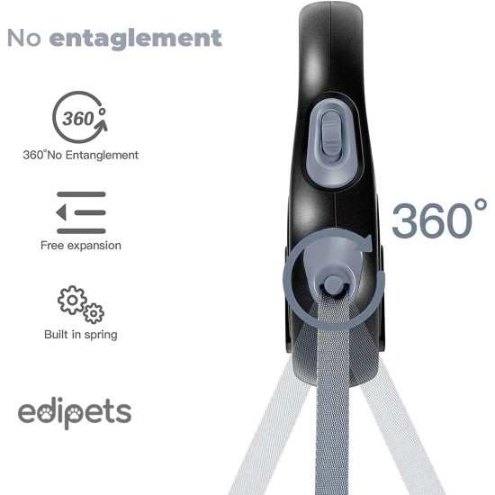 Edipets, Retractable Dog Lead, 3, 5 and 8 Metres, Flexible Band for Right and Walks, Dog Leash, Roller, Flexible Lead, Retractable (Grey, 8 Metres) Edipets, Retractable Dog Lead, 3, 5 and 8 Metres, Flexible Band for Right and Walks, Dog Leash, Roller, Flexible Lead, Retractable (Grey, 8 Metres)
