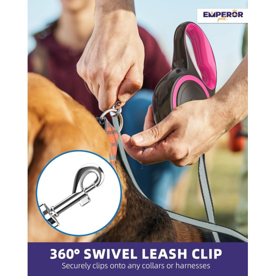 Emperor Pets 8 m Retractable Dog Lead - Up to 50 kg, Strong Retractable Dog Lead with Non-Slip Handle; One-Hand Brake, Pause & Lock; Extendable Dog Lead, Dog Leads for Large Dogs -PK26 Emperor Pets 8 m Retractable Dog Lead - Up to 50 kg, Strong Retractable Dog Lead with Non-Slip Handle; One-Hand Brake, Pause & Lock; Extendable Dog Lead, Dog Leads for Large Dogs -PK26