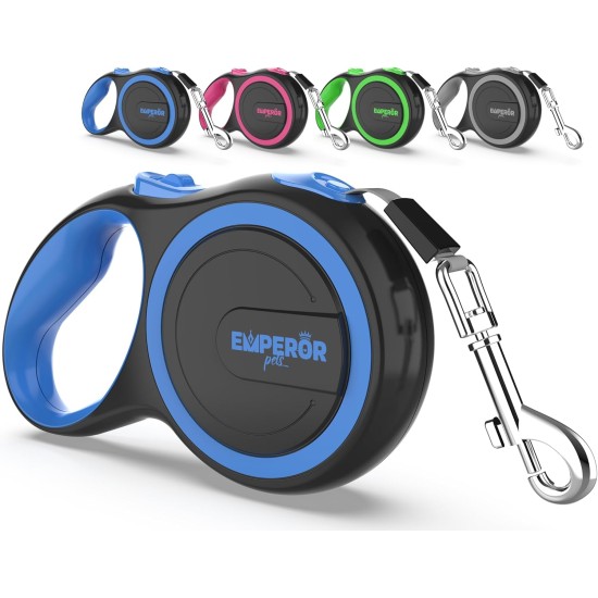 Emperor Pets 8 m Retractable Dog Lead - Up to 50 kg, Strong Retractable Dog Lead with Non-Slip Handle; One-Hand Brake, Pause & Lock; Extendable Dog Lead, Dog Leads for Large Dogs - BL26 Emperor Pets 8 m Retractable Dog Lead - Up to 50 kg, Strong Retractable Dog Lead with Non-Slip Handle; One-Hand Brake, Pause & Lock; Extendable Dog Lead, Dog Leads for Large Dogs - BL26